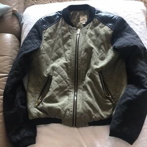 Army Green and Black Puffer Jacket